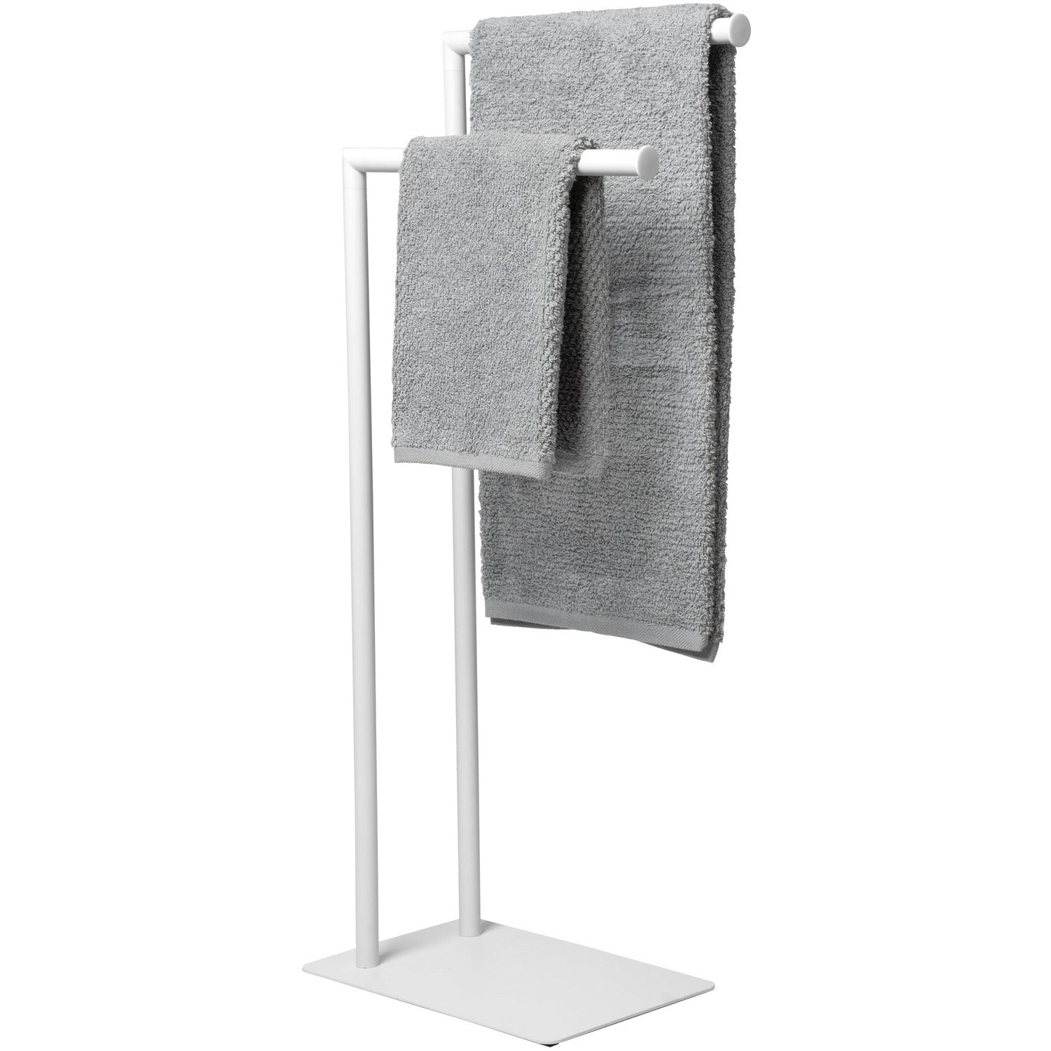 VESTIAMO CASA - Piantana Portasciugamani 2 posti in acciaio inox Bianco - h78x30x20 cm